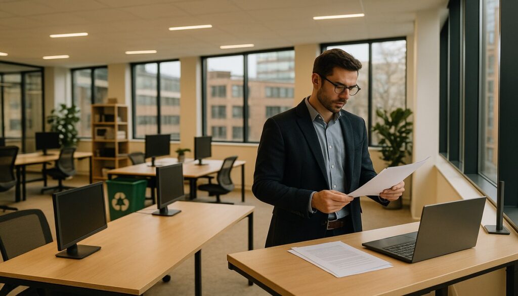 Sustainable IT practices in a modern Manchester business office environment